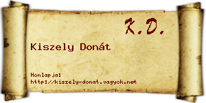 Kiszely Donát névjegykártya
