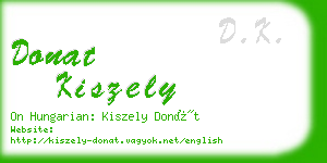 donat kiszely business card